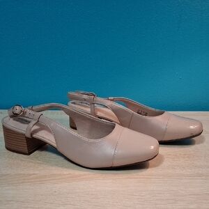 Clark's Collection Marilyn Neutral Slingback Block Heel